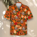 Turkey in Shades Thanksgiving Hawaiian Shirt, front view of the print