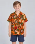 Turkey in Shades Thanksgiving Hawaiian Shirt, front view of the print