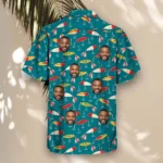 Vintage Lures Fishing Hawaiian Shirt, front view of the print