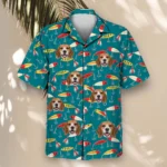 Vintage Lures Fishing Hawaiian Shirt, front view of the print