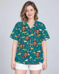 Vintage Lures Fishing Hawaiian Shirt, front view of the print