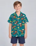 Vintage Lures Fishing Hawaiian Shirt, front view of the print