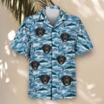 Water Camo Fishing Hawaiian Shirt, front view of the print