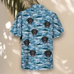 Water Camo Fishing Hawaiian Shirt, front view of the print