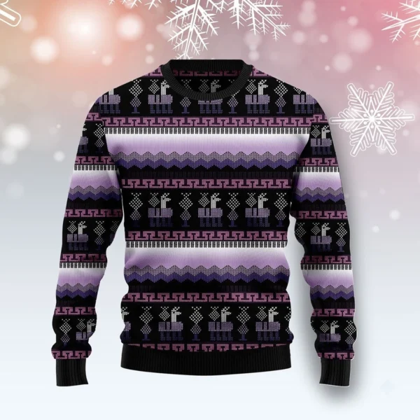 Alpaca Pattern Ugly Christmas Sweater Animal Themed Christmas Outfits Ideas