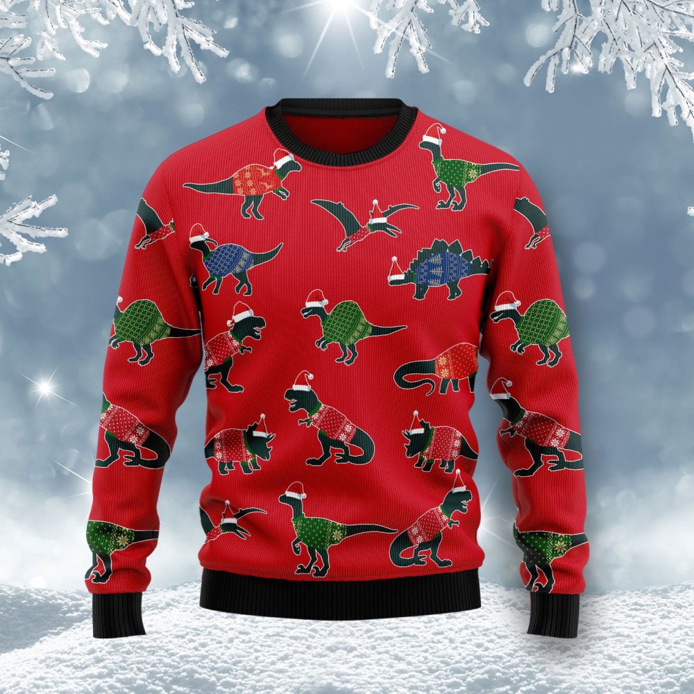 Amazing Dinosaur Christmas Ugly Christmas Sweater Amazing Dinosaur Christmas Ugly Christmas Sweater