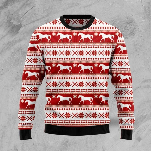 Amazing Horse Ugly Christmas Sweater Animal Themed Christmas Gift ForHorse Lovers