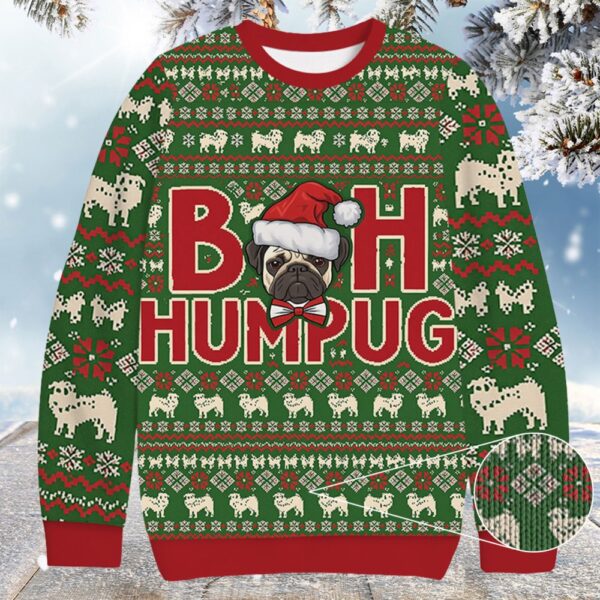 Bah Humpug Christmas Ugly Sweater Funny Xmas Clothing Gift ForPug Lovers