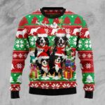 Bernese Mountain Dog Family Ugly Christmas Sweater Christmas Clothing Xmas Gift For Dog Lover