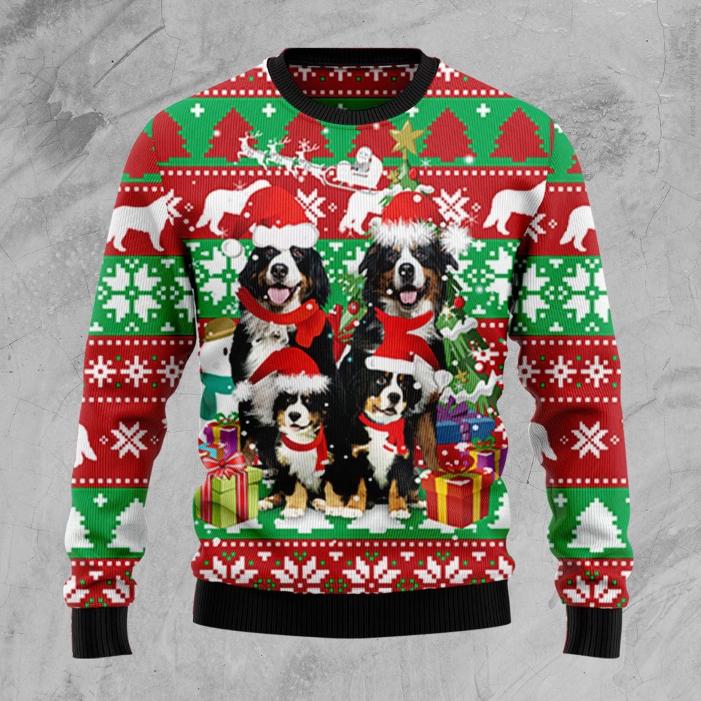 Bernese Mountain Dog Family Ugly Christmas Sweater Christmas Clothing Xmas Gift For Dog Lover Bernese Mountain Dog Family Ugly Christmas Sweater Christmas Clothing Xmas Gift For Dog Lover