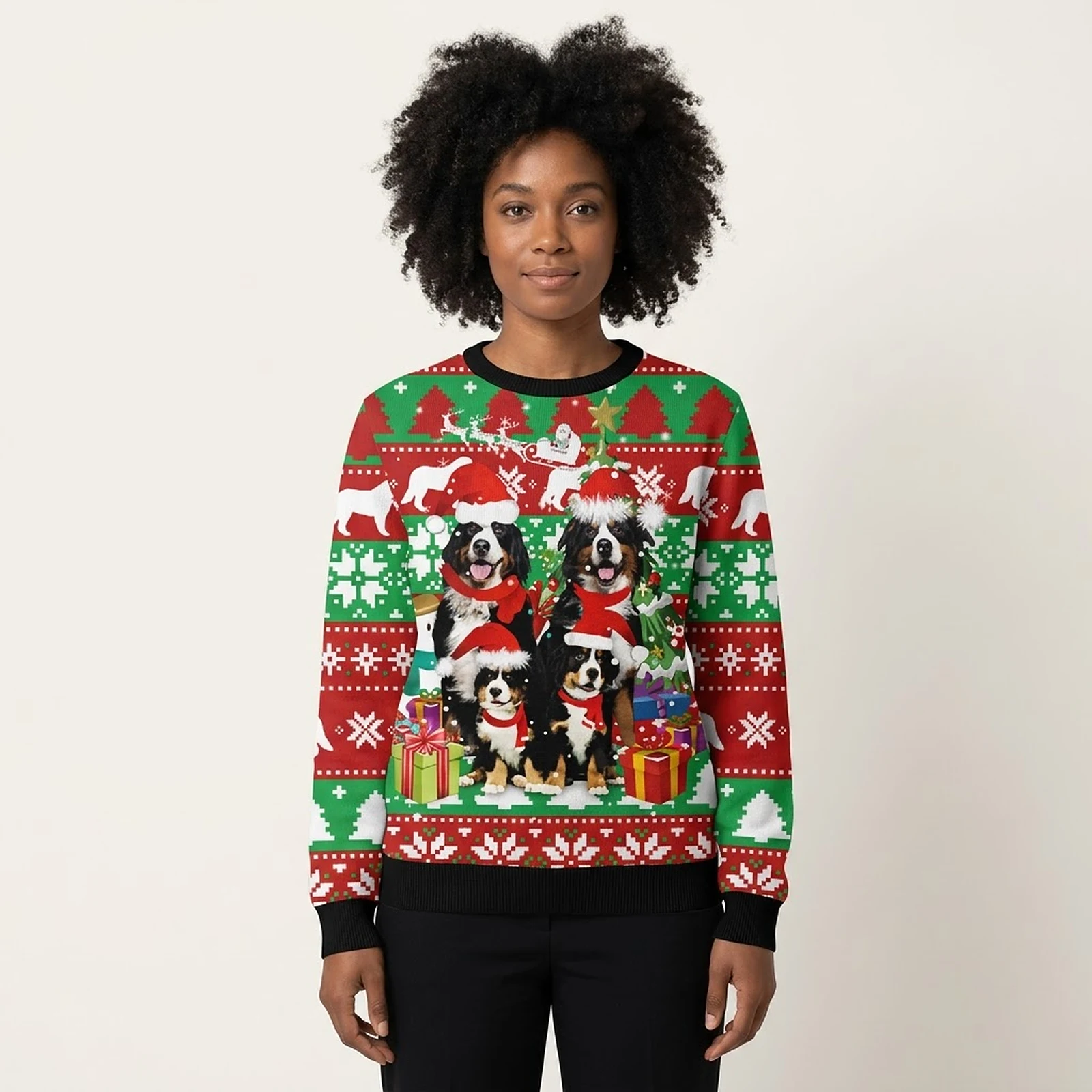 Bernese Mountain Dog Family Ugly Christmas Sweater Christmas Clothing Xmas Gift For Dog Lover Bernese Mountain Dog Family Ugly Christmas Sweater Christmas Clothing Xmas Gift For Dog Lover