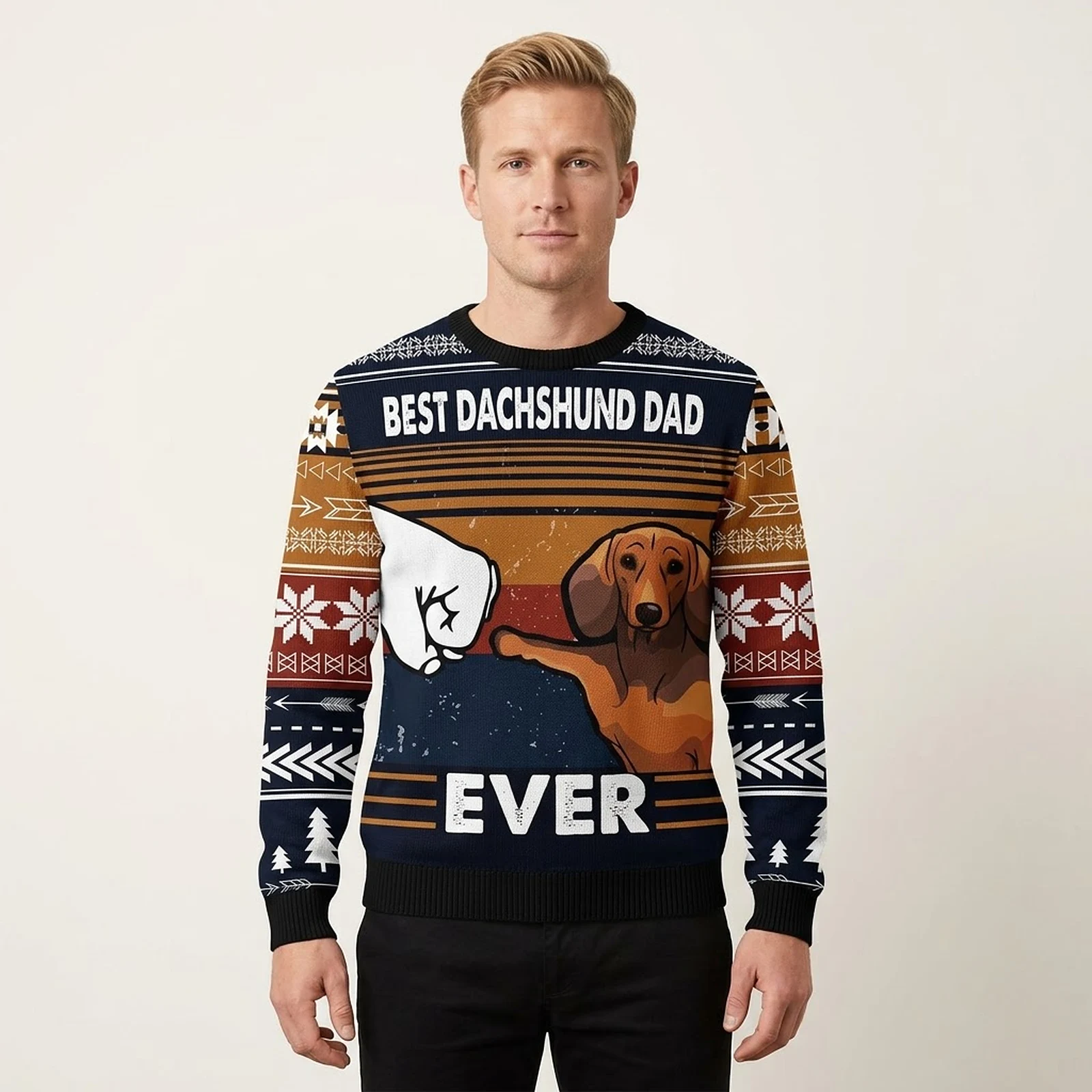 Best Dachshund Dad Ever Ugly Christmas Sweater Holiday Clothing Unique Gift ForDad Best Dachshund Dad Ever Ugly Christmas Sweater Holiday Clothing Unique Gift ForDad