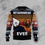 Best Dachshund Dad Ever Ugly Christmas Sweater Holiday Clothing Unique Gift ForDad
