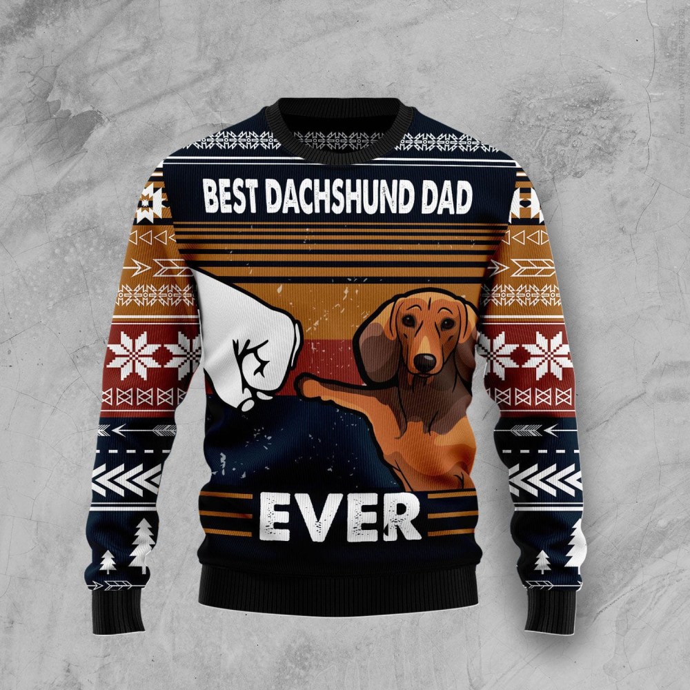 Best Dachshund Dad Ever Ugly Christmas Sweater Holiday Clothing Unique Gift ForDad Best Dachshund Dad Ever Ugly Christmas Sweater Holiday Clothing Unique Gift ForDad