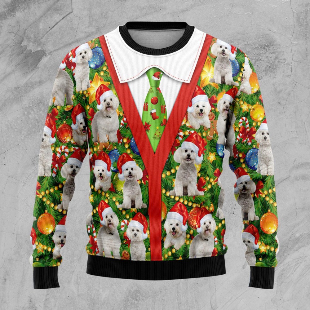 Bichon Xmas Pine Ugly Christmas Sweater Christmas Clothing Perfect Gift For Dog Lovers Bichon Xmas Pine Ugly Christmas Sweater Christmas Clothing Perfect Gift For Dog Lovers
