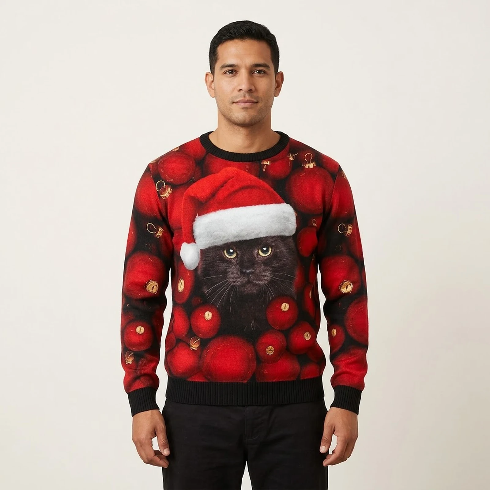 Black Cat Christmas Tree Ugly Christmas Sweatshirt Christmas Clothing Presents For Cat Lovers Black Cat Christmas Tree Ugly Christmas Sweatshirt Christmas Clothing Presents For Cat Lovers