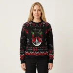 Black Cat Christmas Tree Ugly Christmas Sweatshirt Holiday Apparel Unique Cat Gifts