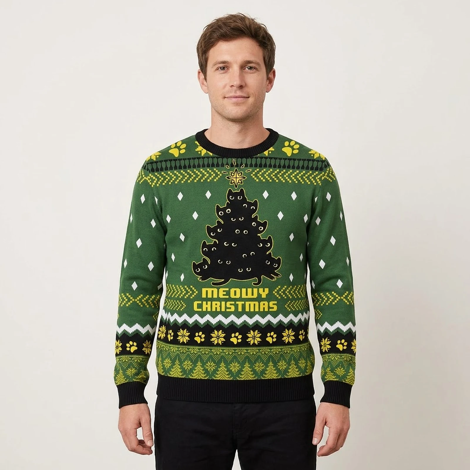 Black Cat Christmas Tree Ugly Christmas Sweatshirt Holiday Clothing Cat Lover Funny Gifts Black Cat Christmas Tree Ugly Christmas Sweatshirt Holiday Clothing Cat Lover Funny Gifts