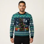 Black Cat Falalala Ugly Christmas Sweatshirt Christmas Apparel Best Cat Christmas Gifts