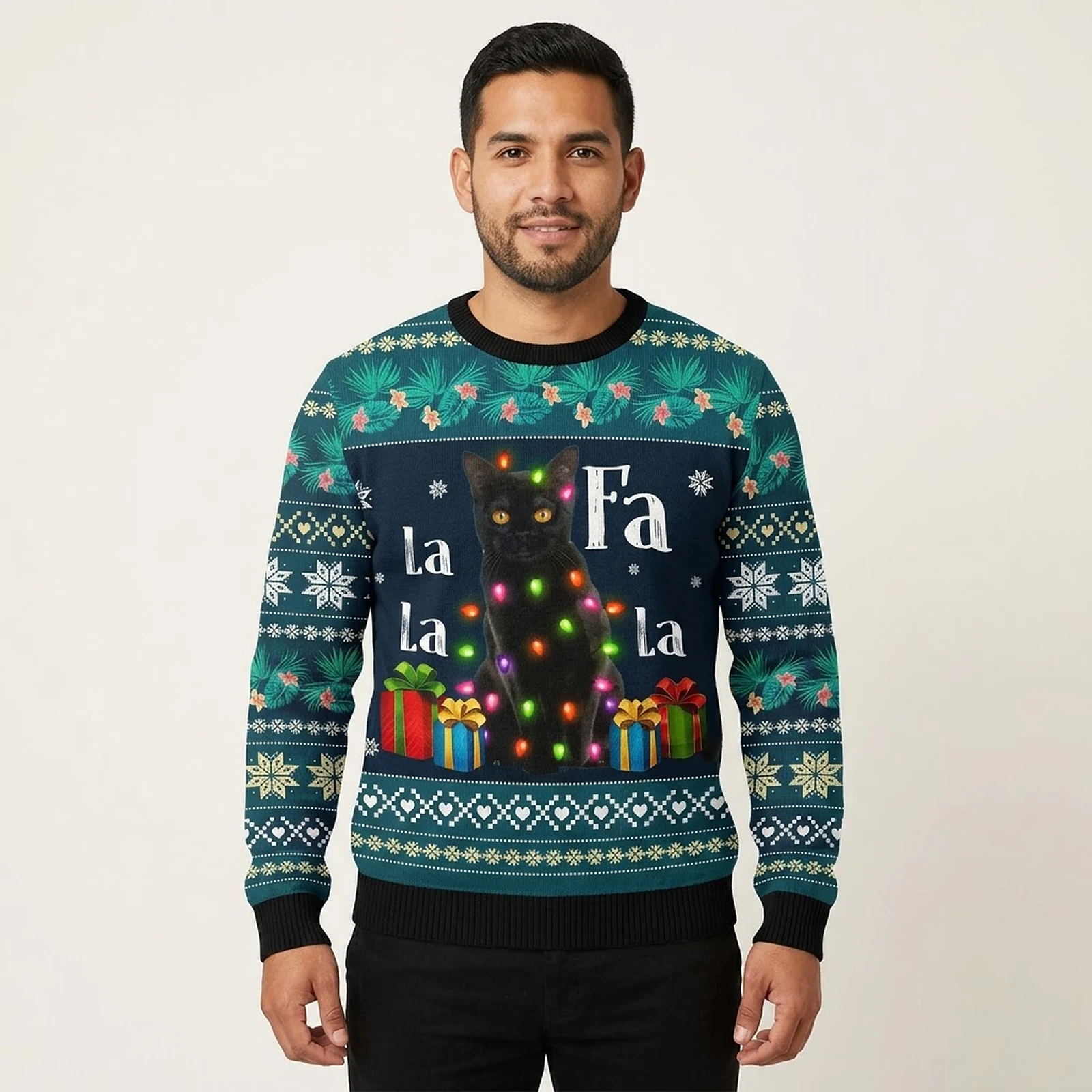 Black Cat Falalala Ugly Christmas Sweatshirt Christmas Apparel Best Cat Christmas Gifts Black Cat Falalala Ugly Christmas Sweatshirt Christmas Apparel Best Cat Christmas Gifts