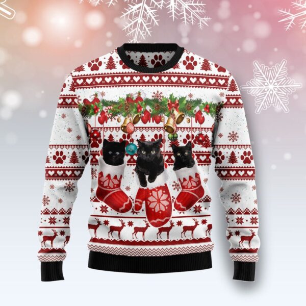 black cat gloves merry christmas sweatshirt holiday clothing unusual cat gifts 3734 hu2uv.jpeg