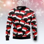 Black Cat Group Christmas Sweatshirt Christmas Apparel Cat Lover Gifts AI Model Photo
