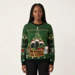 Black Cat Group Xmas Christmas Sweatshirt Christmas Clothing Stuff For Cat Lovers AI Model Photo