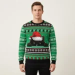 Black Cat Hide Christmas Sweatshirt Holiday Clothing Gift ForNew Cat Owners AI Model Photo
