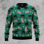 Black Cat Ho Ho Ho Christmas Sweatshirt Christmas Apparel Things For Cat Lovers AI Model Photo