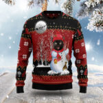 Black Cat Snowman Ugly Christmas Sweater Cat Themed Christmas Presents For Cat Lovers AI Model Photo