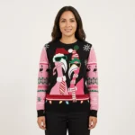 Candy Cane Flamingo Ugly Christmas Sweater Gift For Christmas