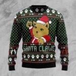Cat Santa Jaws Funniest Ugly Sweater Funny Xmas Clothing Gift Idea For Cat Owner AI Model Photo