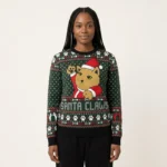 Cat Santa Jaws Funniest Ugly Sweater Funny Xmas Clothing Gift Idea For Cat Owner AI Model Photo