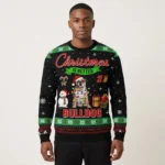 Christmas Is Better With Bulldog Funny Xmas Jumper Cute Xmas Clothing Bulldog Lover Gifts AI Model Photo