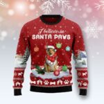 Collie I Believe In Santa Paws Ugly Christmas Sweater Xmas Apparel Gift ForCollie Dog Lovers AI Model Photo