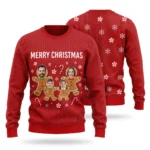 Custom Face Gingerbread Family Christmas Sweater – Up to 6 Photos worn at Christmas