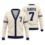 Custom Jersey Number Sports Mom Cardigan – Varsity Knit Cardigan worn at Christmas
