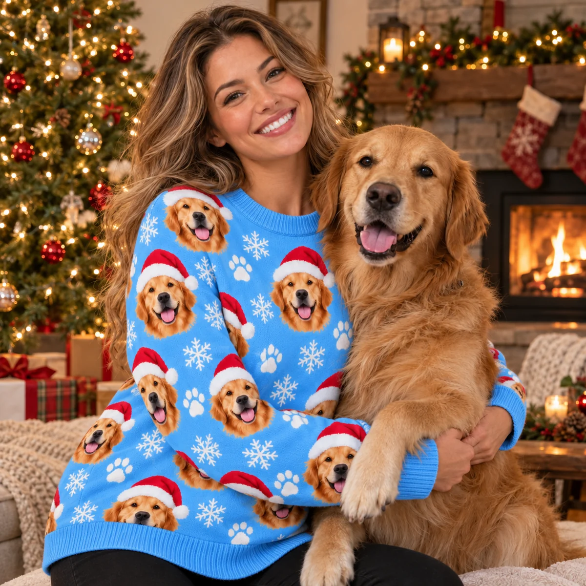 Custom Pet Face Ugly Christmas Sweater – Upload Your Dog or Cat Photo worn at Christmas Custom Pet Face Ugly Christmas Sweater – Upload Your Dog or Cat Photo worn at Christmas