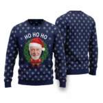 Custom Photo Ho Ho Ho Christmas Sweater – Your Face in a Santa Hat worn at Christmas