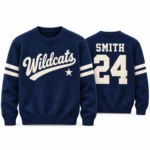 Custom Team Name Varsity Christmas Sweater – Personalized Game Day Sweater worn at Christmas