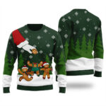 Cute Gingerbread Christmas Sweaters Womens Forest Green Lovely Christmas Sweater Gift for Mom or Grandma