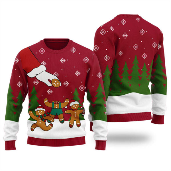 Cute Gingerbread Mens Ugly Christmas Sweater Cardinal Red Cute Holiday Sweatshirt to Spread Joy