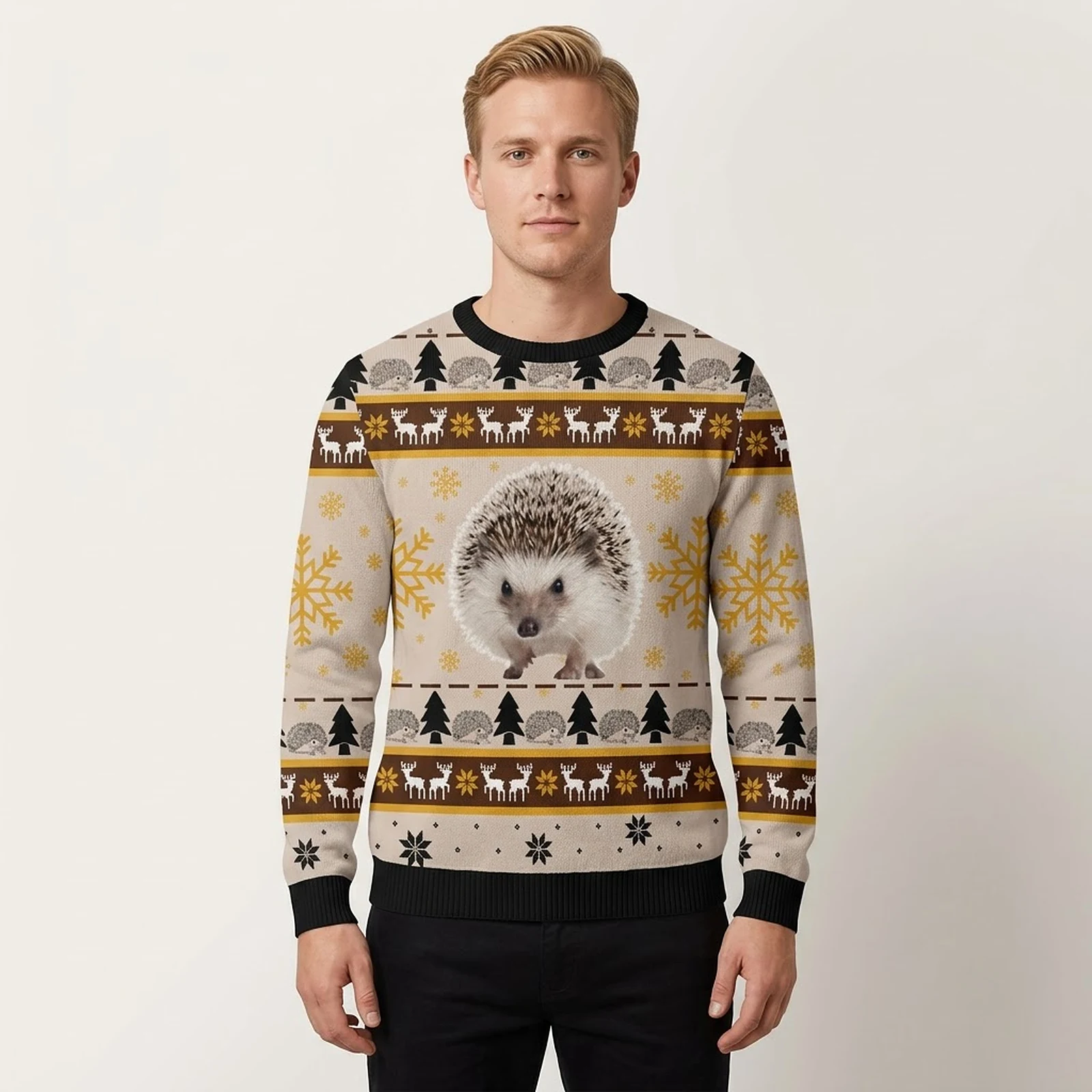 Cute Hedgehog Best Funny Ugly Sweaters Funny Xmas Clothing Gift For Hedgehog Lover AI Model Photo Cute Hedgehog Best Funny Ugly Sweaters Funny Xmas Clothing Gift For Hedgehog Lover AI Model Photo