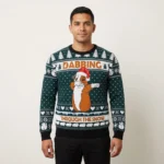 Dabbing Through The Snow Ugly Christmas Sweater Cute Xmas Clothing Guinea Pig Themed Gifts AI Model Photo
