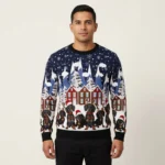 Dachshund Family Ugly Christmas Sweater Cute Xmas Clothes Dachshund Christmas Gifts AI Model Photo