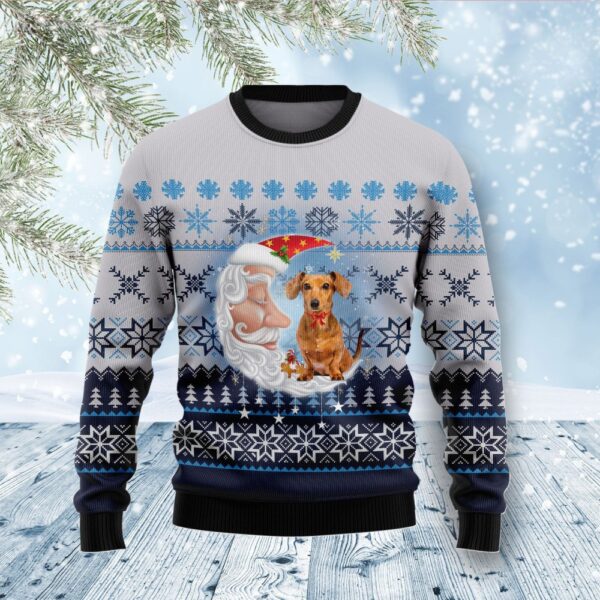 dachshund love santa moon ugly christmas sweater merry xmas clothes dachshund xmas gifts 9043 oop5v.jpeg