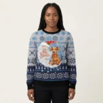 Dachshund Love Santa Moon Ugly Christmas Sweater Merry Xmas Clothes Dachshund Xmas Gifts