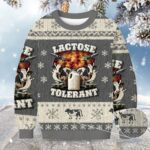 Dairy Cow Lactose Tolerant Christmas Ugly Sweater Xmas Clothing Cow Lover Christmas Gifts