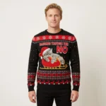 Dashing Through The No Ugly Christmas Sweater Cool Xmas Apparel Dachshund Dad Gifts AI Model Photo