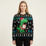 Dinosaur And Santa Ugly Christmas Sweater Christmas Apparel Santa Claus Lover Gifts